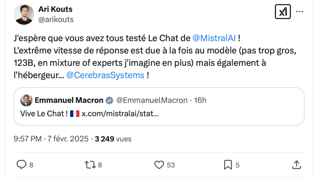 En France, comme ailleurs, Mistral Le Chat est particulièrement apprécié.