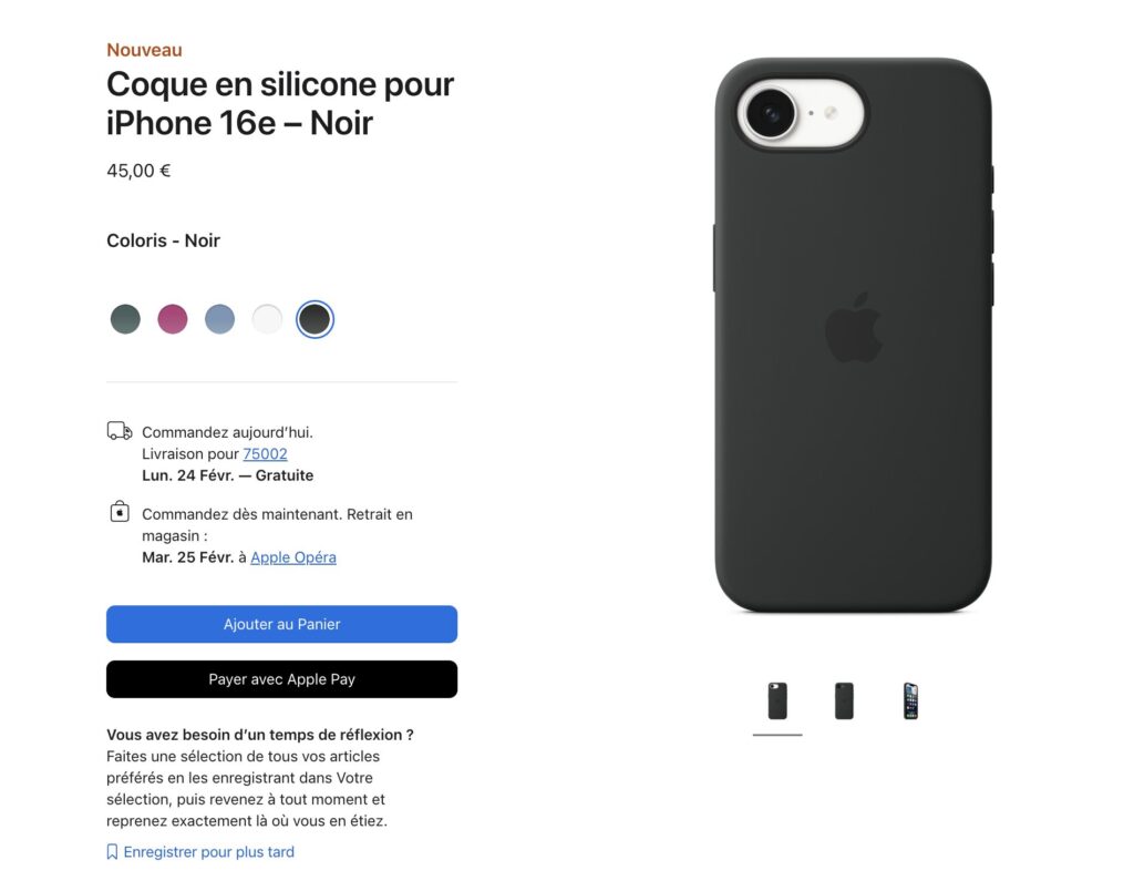 Même les coques officielles de l'iPhone 16e sont privées de MagSafe.