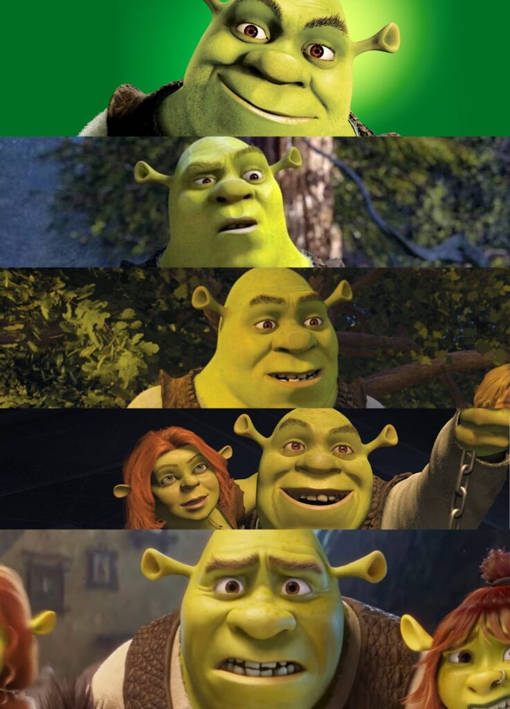 De Shrek 1 à Shrek 5. // Source : DreamWorks