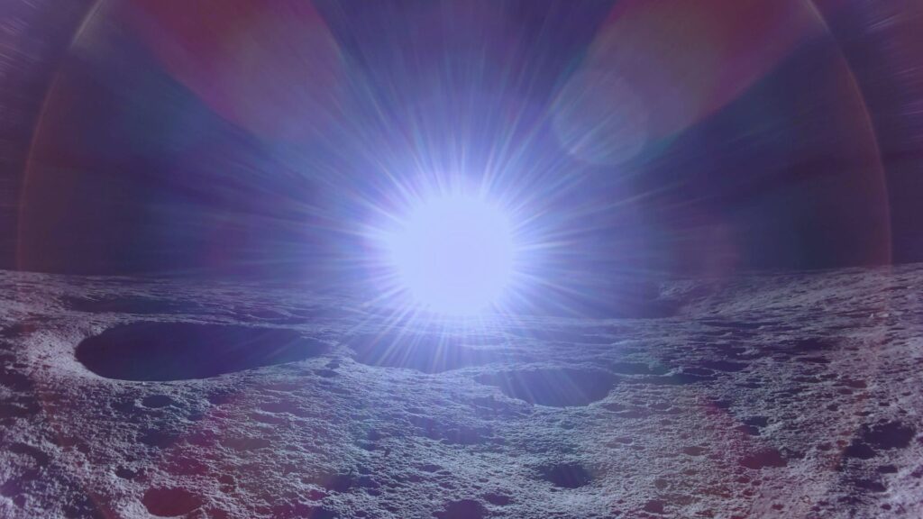 Lever de Soleil sur la Lune. // Source : Via X @Firefly_Space (photo recadrée)