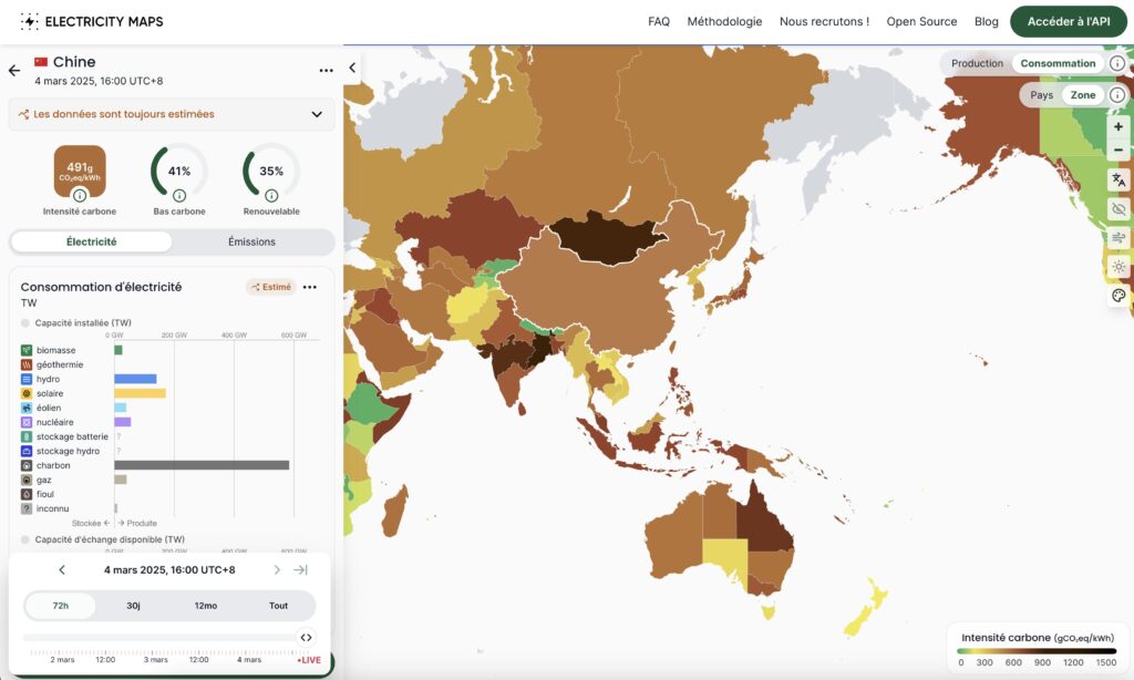 La Chine sur Electricity Maps