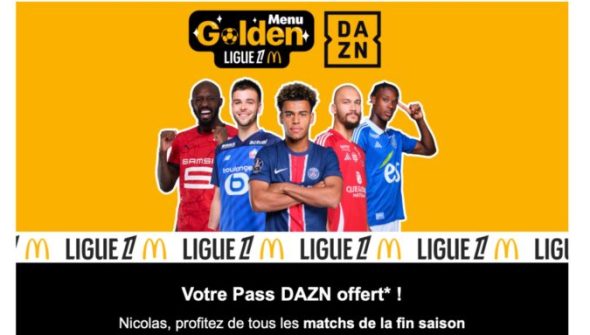 L'offre DAZN Ligue 1 avec McDonald's // Source : Capture Numerama