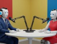 Un podcast avec des robots : c'est la nouvelle idée de Google. // Source : Image générée par Gemini