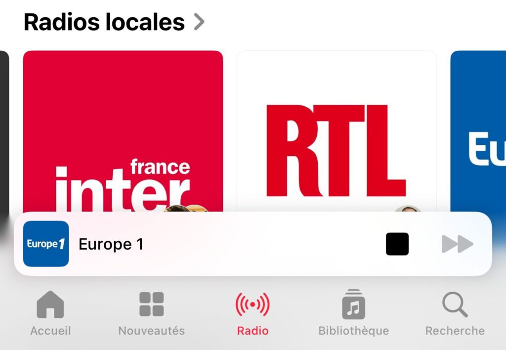 Les radios françaises sont aussi dans Apple Music. // Source : Numerama