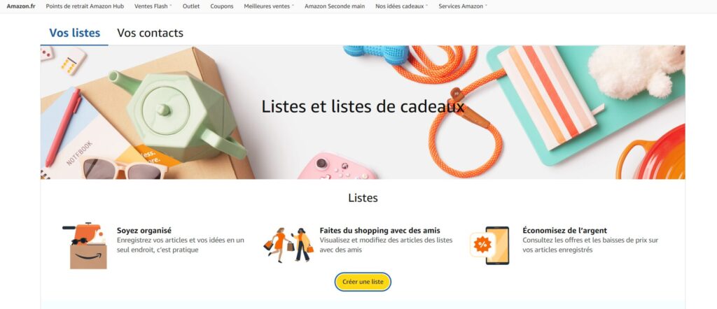 Créer une liste d'achat Amazon