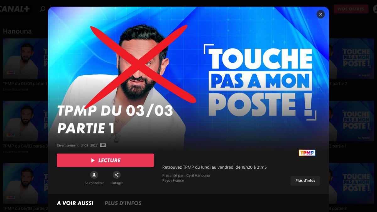 Une extension pour retirer « Touche pas à mon poste » de Canal+ // Source : Montage Numerama