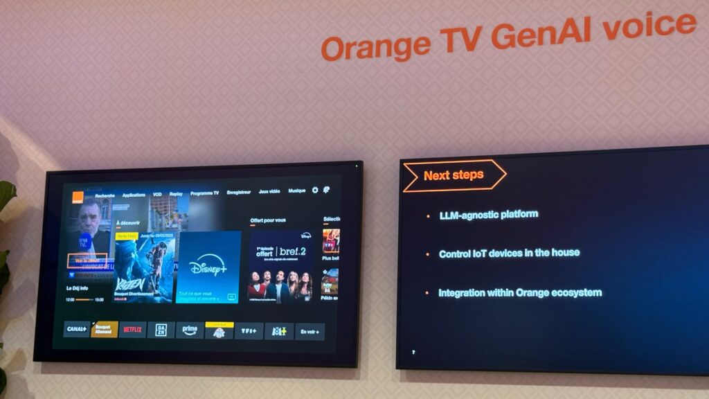 Sur son stand, Orange met en avant un assistant vocal intégré à ses Livebox. // Source : Numerama