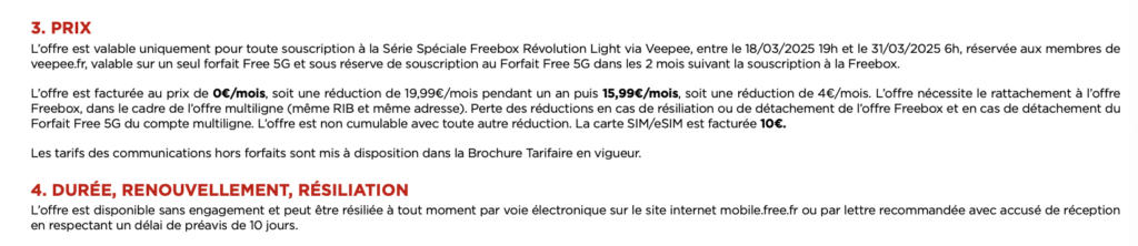 L'offre de Free n'est pas vraiment quadruple play. Il s'agit d'une offre mobile gratuite pour la souscription d'une Freebox.