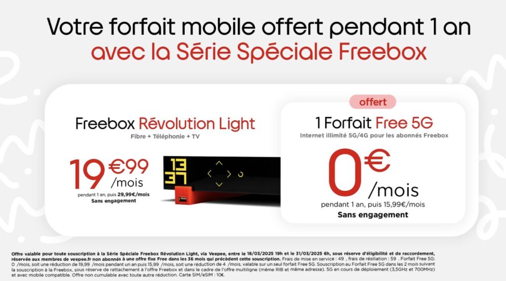 L'offre Veepee de Free.