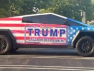 Un Cybertruck soutien de Trump // Source : Reddit 