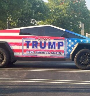 Un Cybertruck soutien de Trump // Source : Reddit 