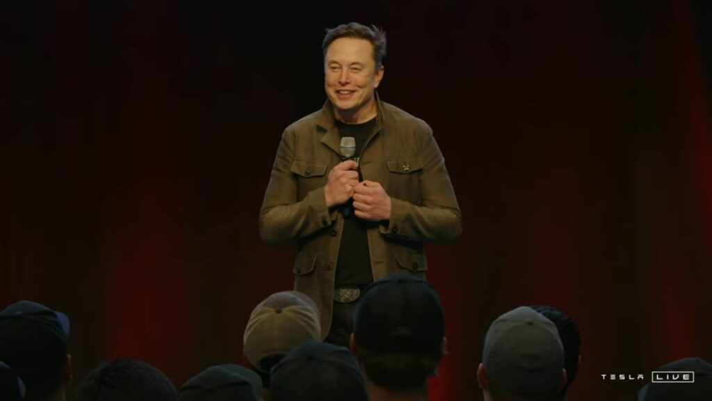 Elon Musk lors du Tesla All-Hands | Q1 2025 // Source : Tesla live