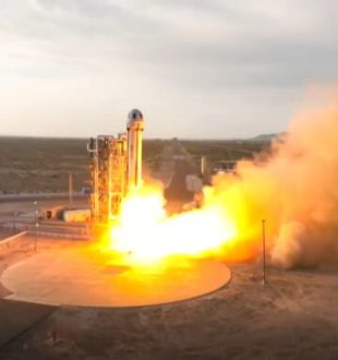 Décollage ! // Source : Capture d'écran YouTube Blue Origin