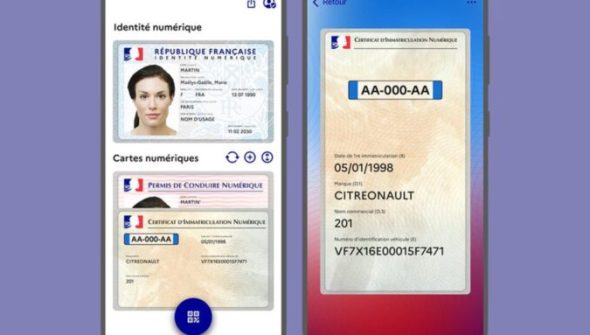 La carte grise dans France Identité. // Source : France Identité