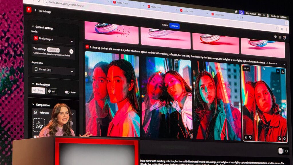 Les images générées par Adobe Firefly ne volent aucune donnée. Adobe a mis en place plein d'outils pour aider les gens à trouver des idées. // Source : Numerama
