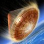 Vue d'artiste d'une capsule effectuant sa rentrée atmosphérique. // Source : ESA - D.Ducros (image recadrée)