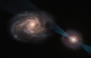 Vue d'artiste de la «joute cosmique » // Source : ESO/M. Kornmesser