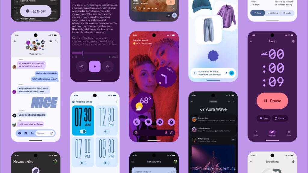 Material 3 Expressive dans Android 16. // Source : Google Material 3 Expressive dans Android 16. // Source : Google