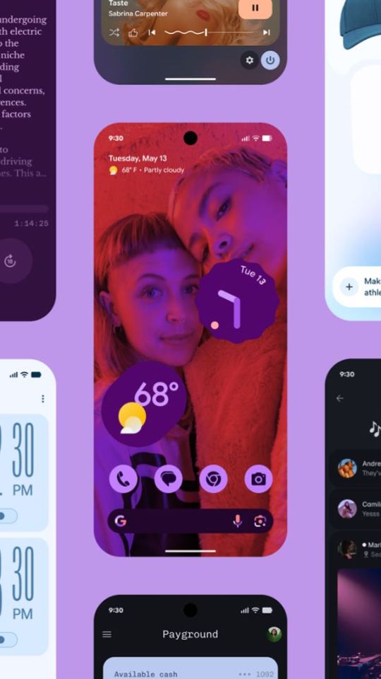 Material 3 Expressive dans Android 16. // Source : Google