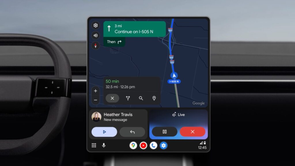Gemini dans Android sur voiture. // Source : Google