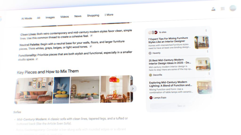 Une réponse de l'AI Mode de Google // Source : Google Une réponse de l'AI Mode de Google // Source : Google
