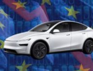Tesla en baisse en Europe // Source : Montage Raphaelle Baut