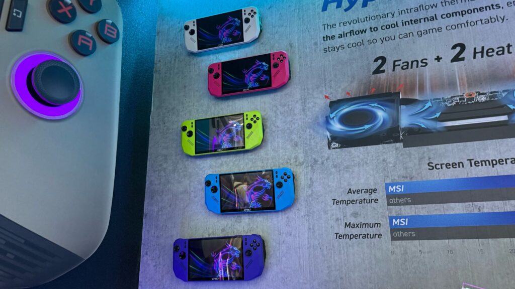 Les coloris originaux du MSI Claw A8. // Source : Numerama