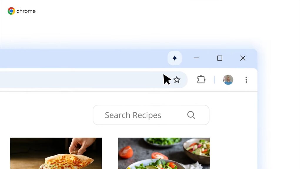 Le bouton Gemini dans Chrome // Source : Google