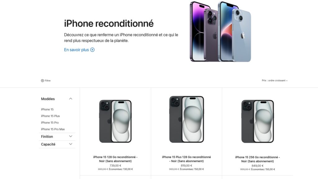 iPhone reconditionnés sur le site Apple iPhone reconditionnés sur le site Apple