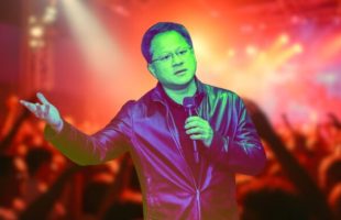 Jensen Huang Rockstar // Source : montage Numerama