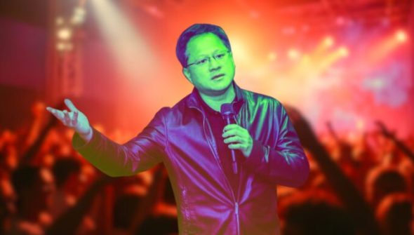 Jensen Huang Rockstar // Source : montage Numerama
