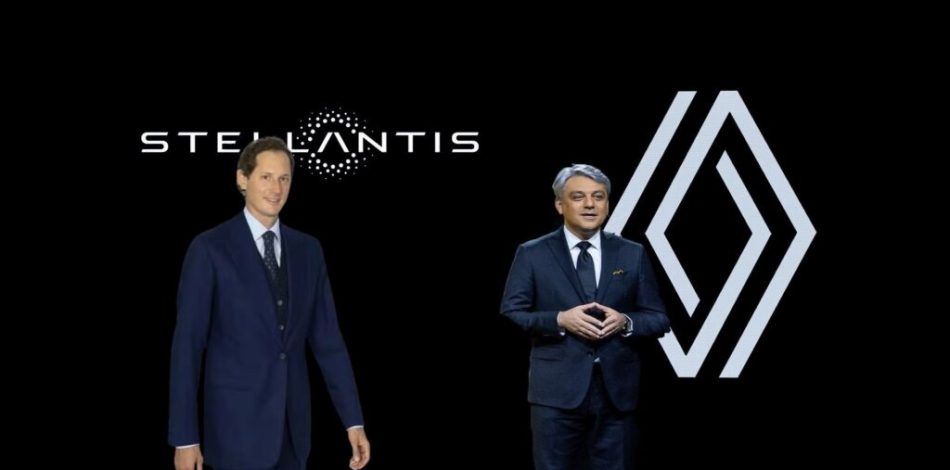John Elkann (Stellantis) - Luca de Meo (Renault)  // Source : Montage Raphaelle Baut 