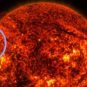 L'éruption solaire du 14 mai 2025. // Source : NASA/SDO (annotation Numerama)