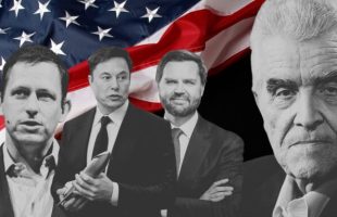 René Girard et ses disciples // Source : Montage Numerama
