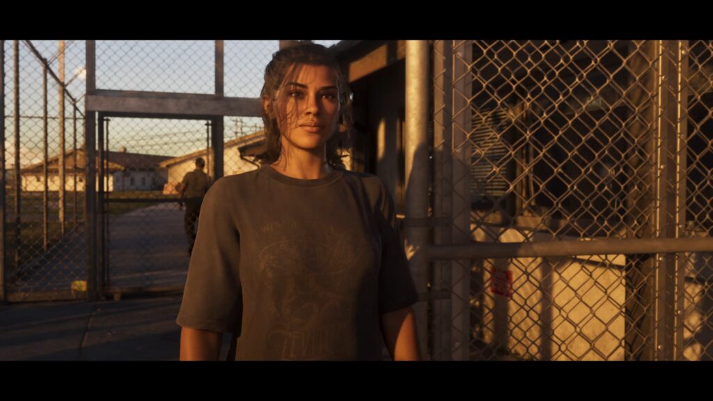 Lucia à sa sortie de prison. Lucia à sa sortie de prison.