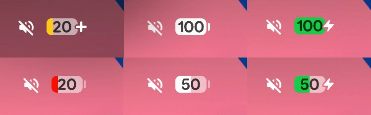 Les nouveaux logos de batterie d'Android 16. Les nouveaux logos de batterie d'Android 16.