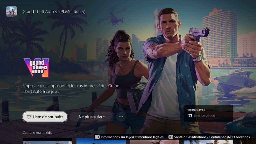 GTA VI sur le PlayStation Store. GTA VI sur le PlayStation Store.