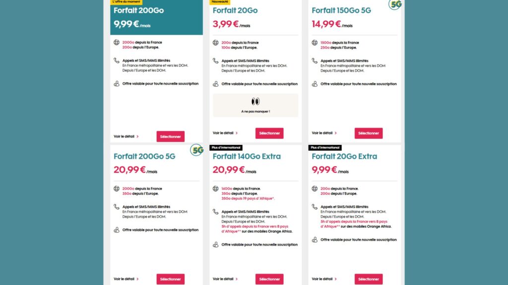 Sosh propose d'autres forfaits // Source : Sosh