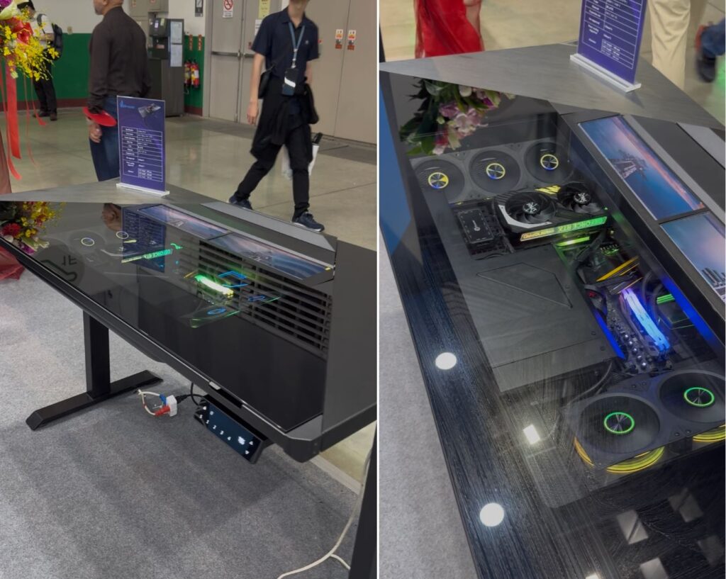 Ce bureau intègre un PC gaming.