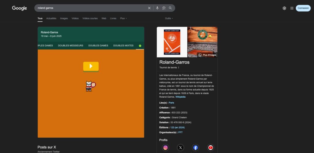 Comment accéder au jeu caché de Google // Source : Capture Numerama