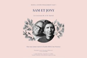 Sam & Jony se marient // Source : Montage Numerama
