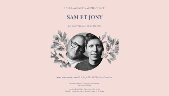 Sam & Jony se marient // Source : Montage Numerama