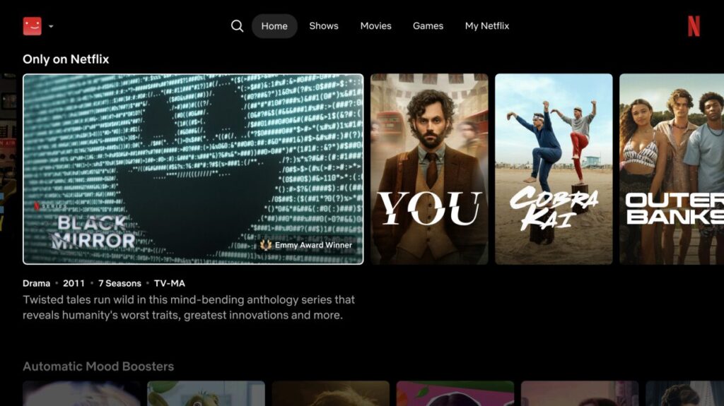 La nouvelle page d'accueil de Netflix. La nouvelle page d'accueil de Netflix.