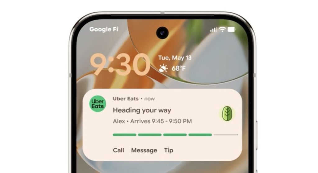 Les Live Updates d'Android 16. Les Live Updates d'Android 16.