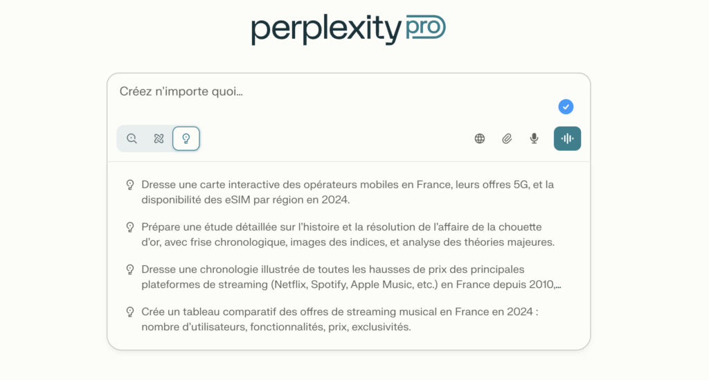 Le mode Labs prend la forme d'une ampoule sur Perplexity. Le mode Labs prend la forme d'une ampoule sur Perplexity.