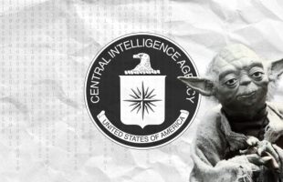 Collage Numerama: capture d’écran de Yoda issue de l’univers Star Wars, superposée au logo officiel de la CIA. 
