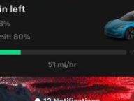 La notification en direct sur la recharge Tesla sur iPhone // Source : Deandawiz via X