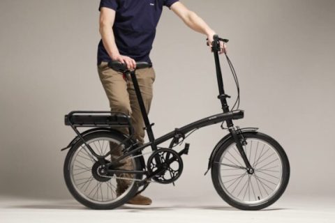 Vélo pliant électrique e fold 100 noir // Source : Décathlon