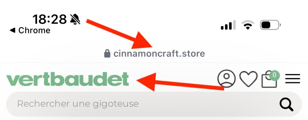 L'URL du site piraté n'est pas Verbaudet L'URL du site piraté n'est pas Verbaudet
