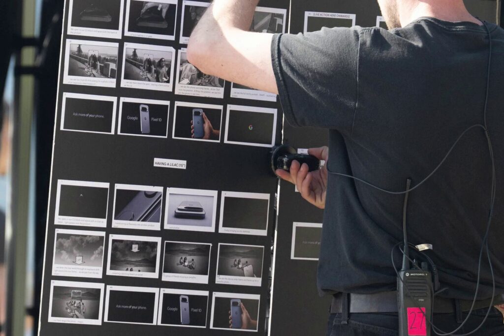 Le storyboard de la publicité du Pixel 10 // Source : Mark Teasdale via X